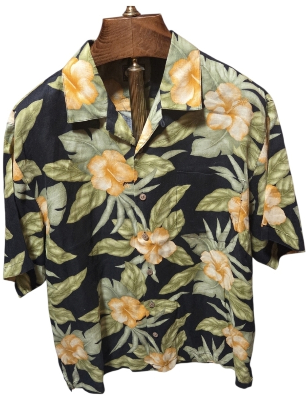 Vintage Y2K Tommy Bahama 100% Linen Floral Tropical Hawaiian Shirt Size Large